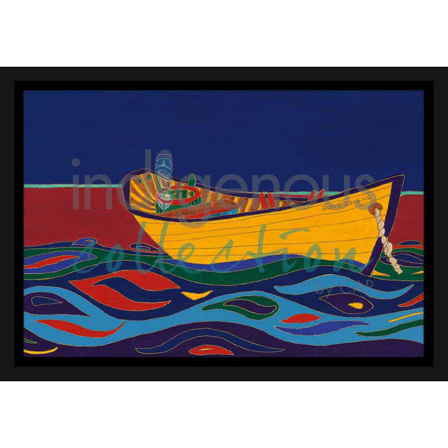 Yellow Dory by artist Dawn Oman - Denesuline (Chipewyan). Indigenous Collection