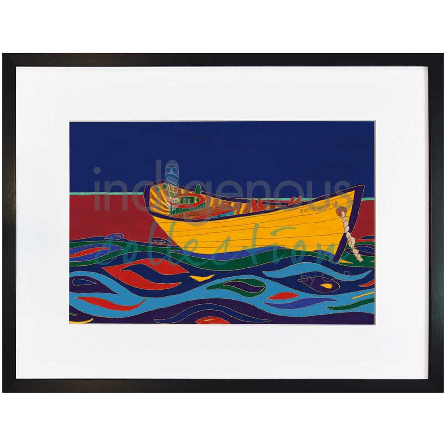 Yellow Dory by artist Dawn Oman - Denesuline (Chipewyan). Indigenous Collection