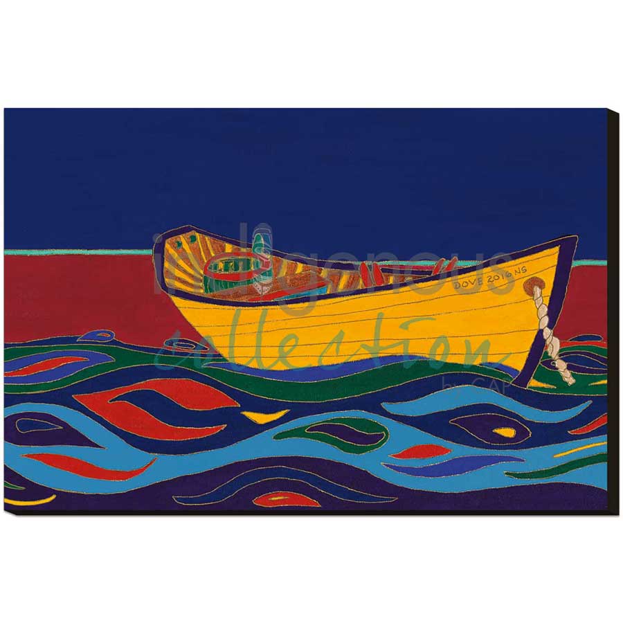 Yellow Dory by artist Dawn Oman - Denesuline (Chipewyan). Indigenous Collection