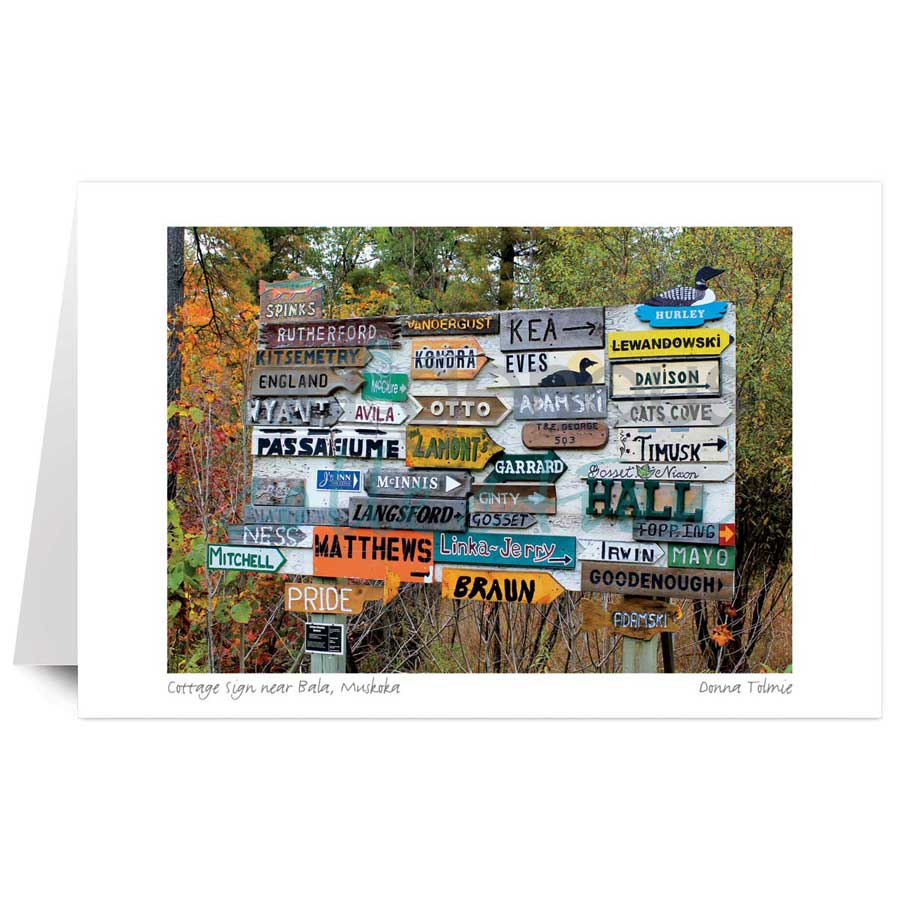 Cottage Sign near Bala, Muskoka by artist Donna Tolmie