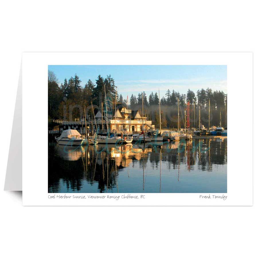Coal Harbour Sunrise, Vancouver Rowing Clubhouse, BC by artist Frank Townsley