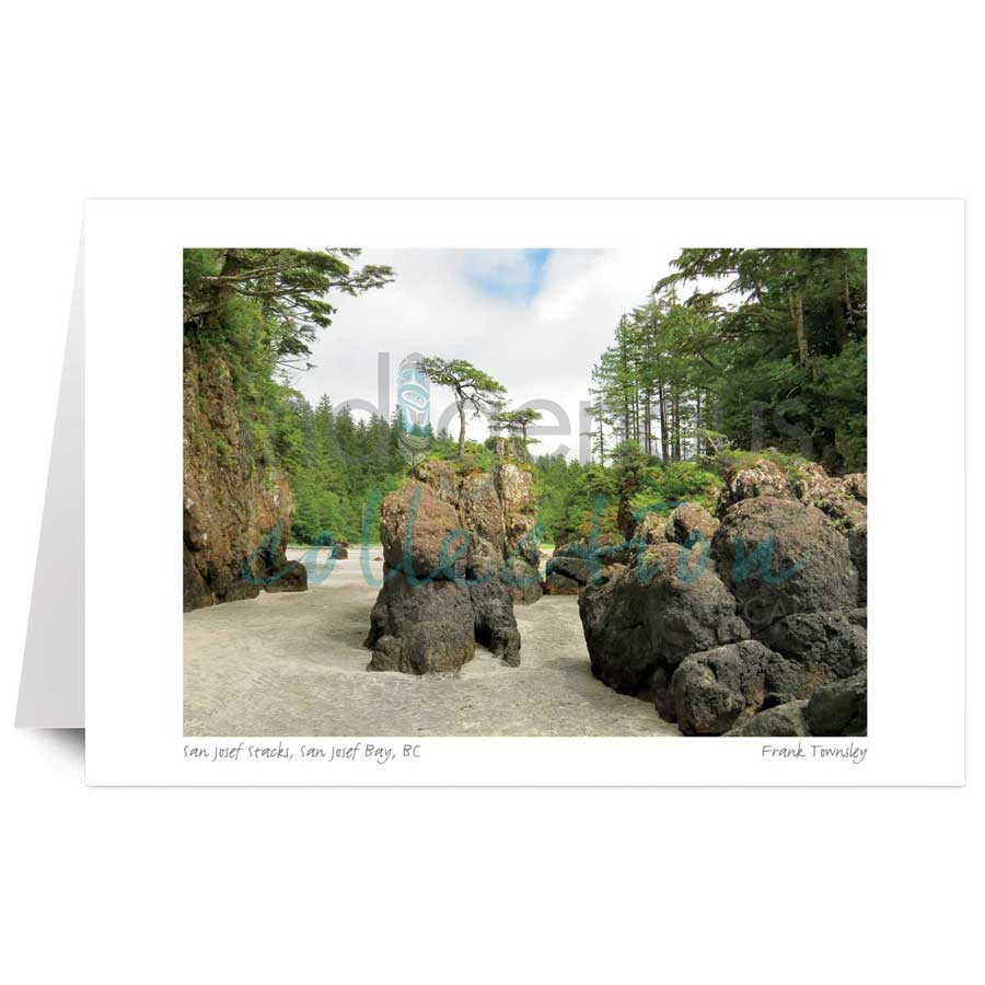 San Josef Stacks, San Josef Bay, Cape Scott Provincial Park, Vancouver Island, BC by artist Frank Townsley