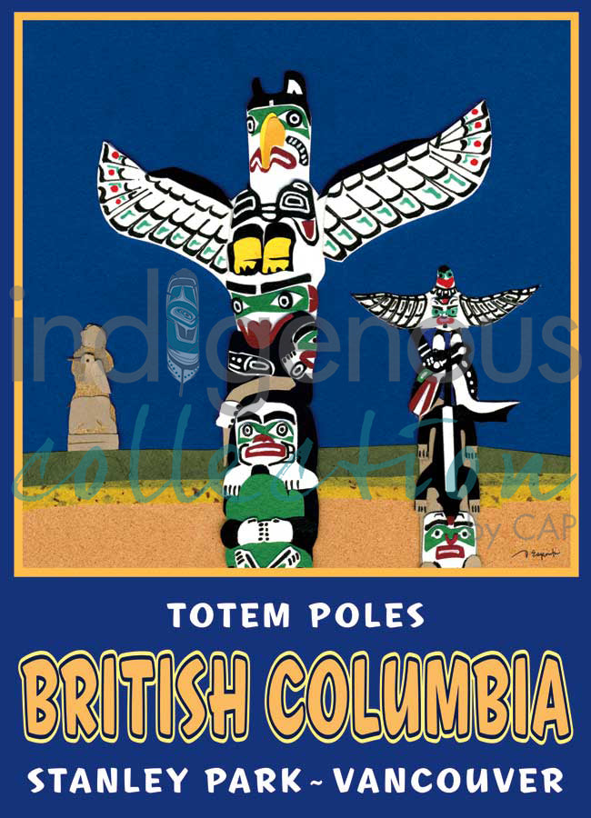 Totem Poles, Stanley Park, Vancouver by artist Del Miller
