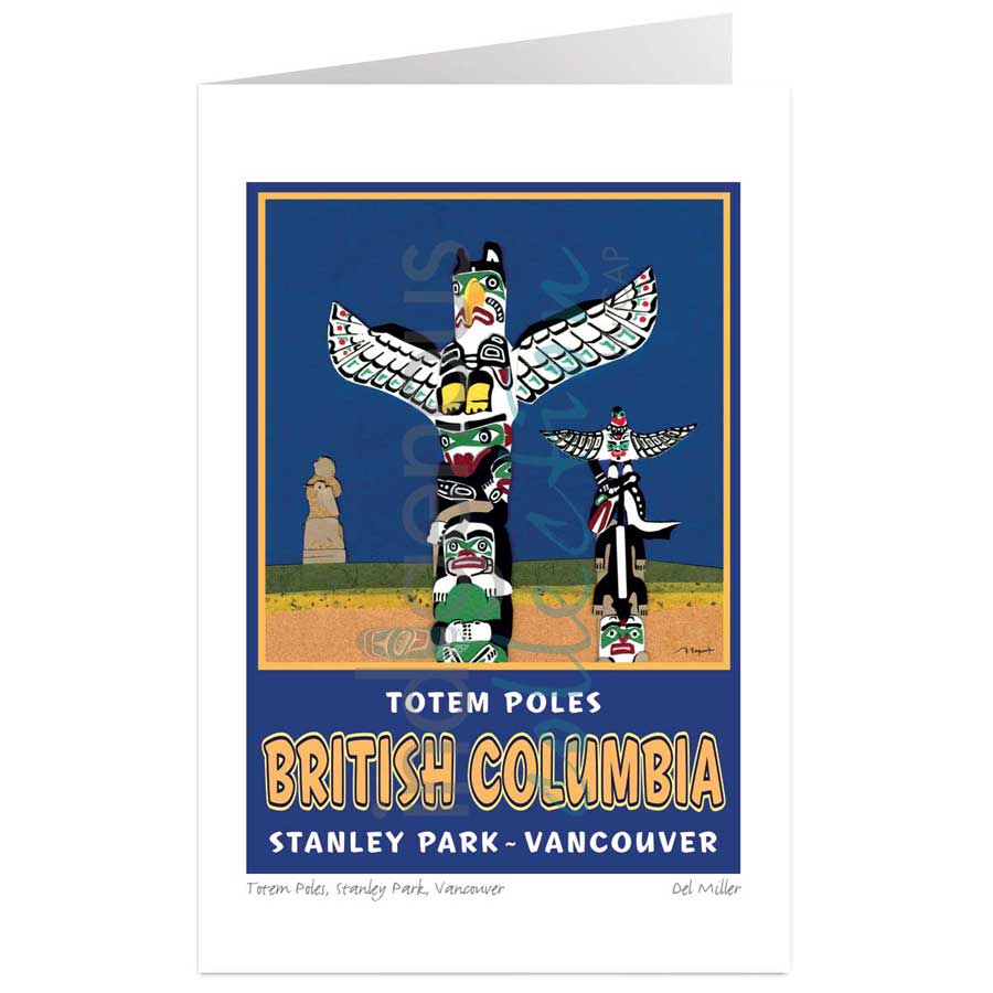 Totem Poles, Stanley Park, Vancouver by artist Del Miller