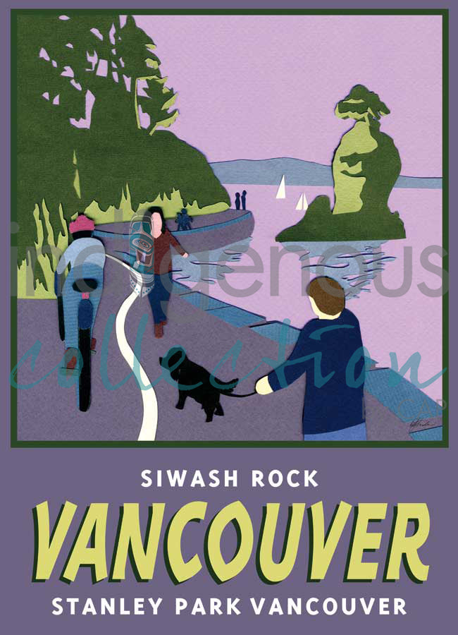 Siwash Rock, Stanley Park, Vancouver by artist Del Miller