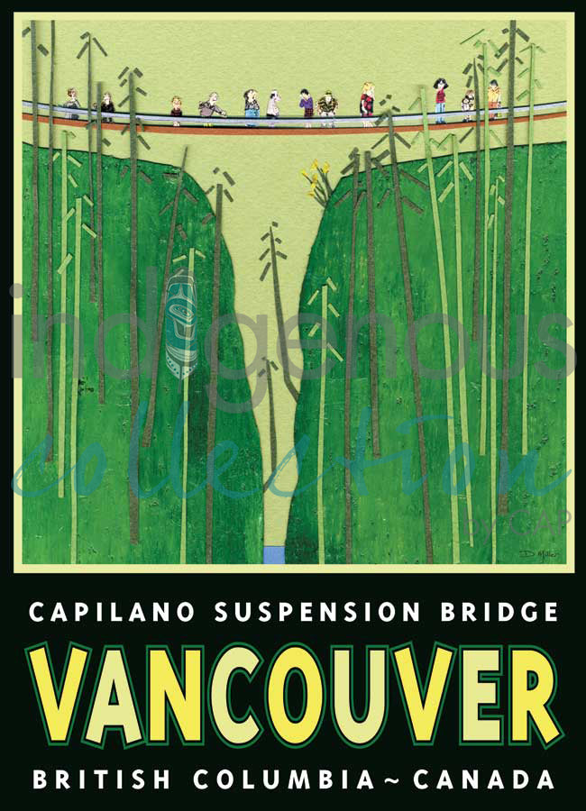Capilano Suspension Bridge, Vancouver by artist Del Miller