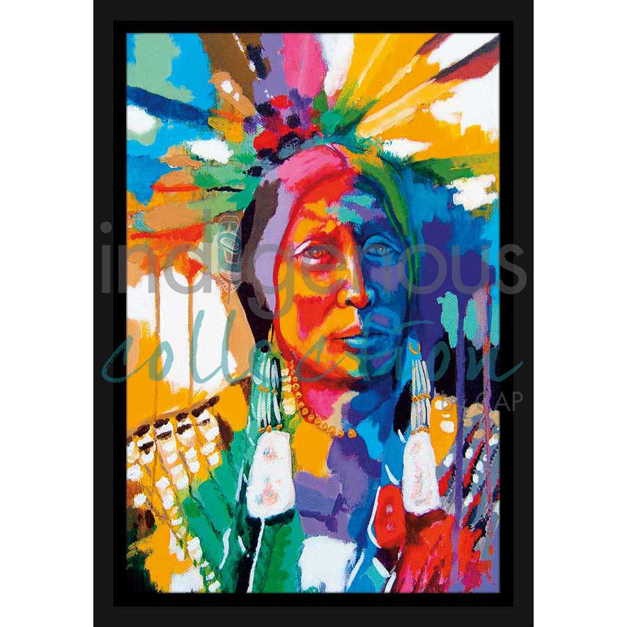Many Horns by artist John Balloue - Cherokee. Indigenous Collection