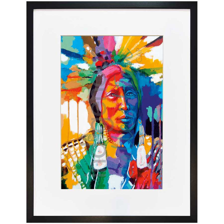 Many Horns by artist John Balloue - Cherokee. Indigenous Collection