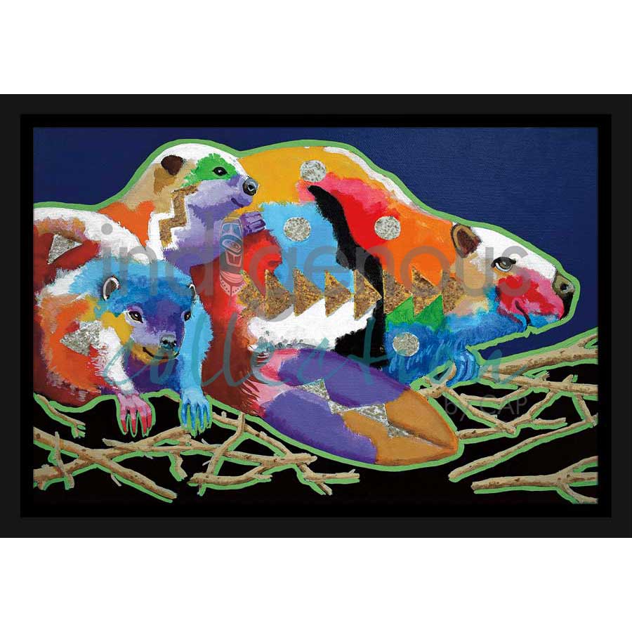 Eager Beavers by artist John Balloue - Cherokee. Indigenous Collection