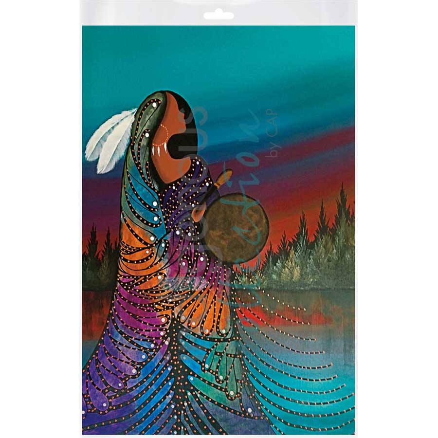 Aurora Drummer by artist Betty Albert - Cree. Indigenous Collection