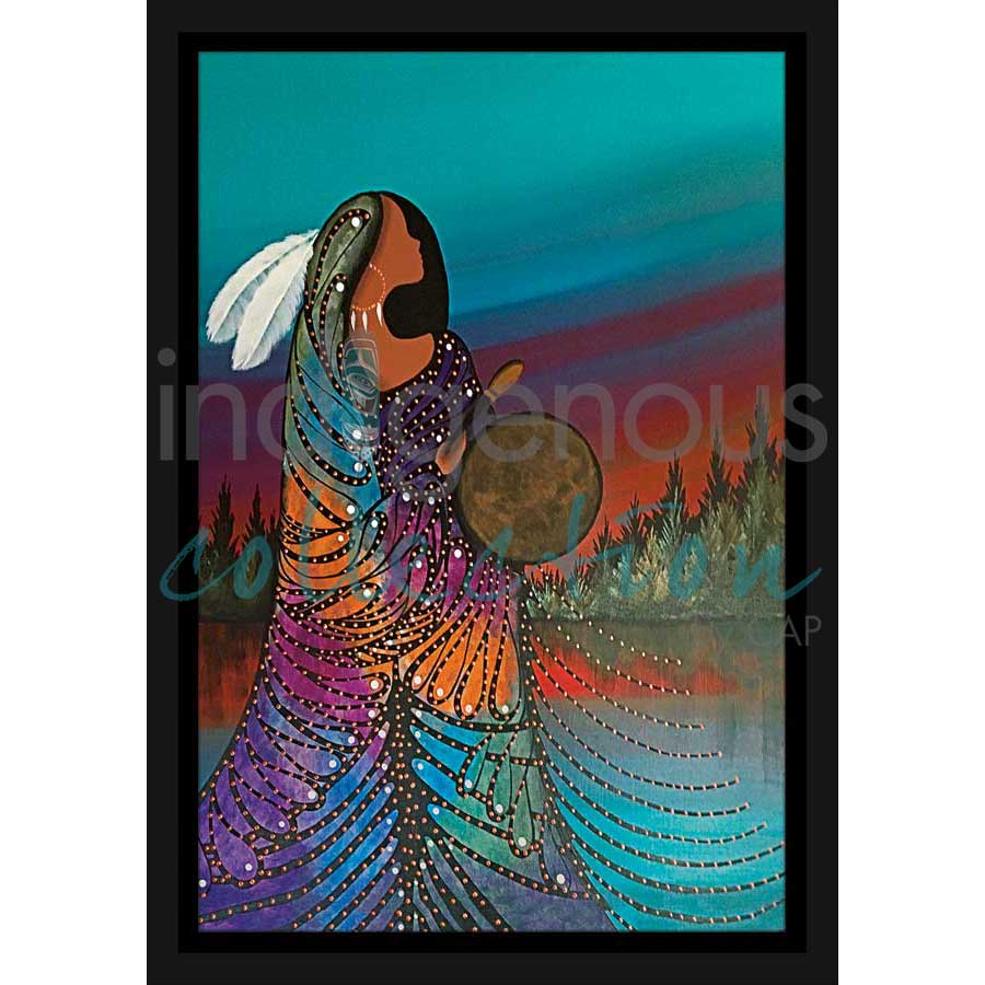Aurora Drummer by artist Betty Albert - Cree. Indigenous Collection