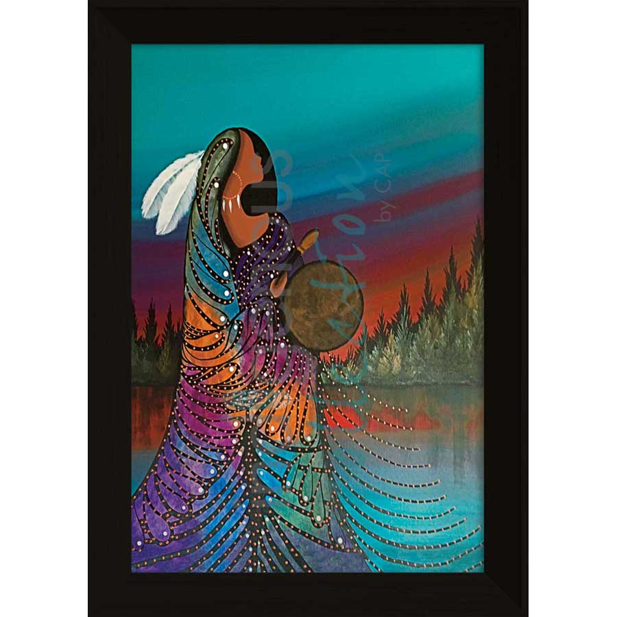 Aurora Drummer by artist Betty Albert - Cree. Indigenous Collection