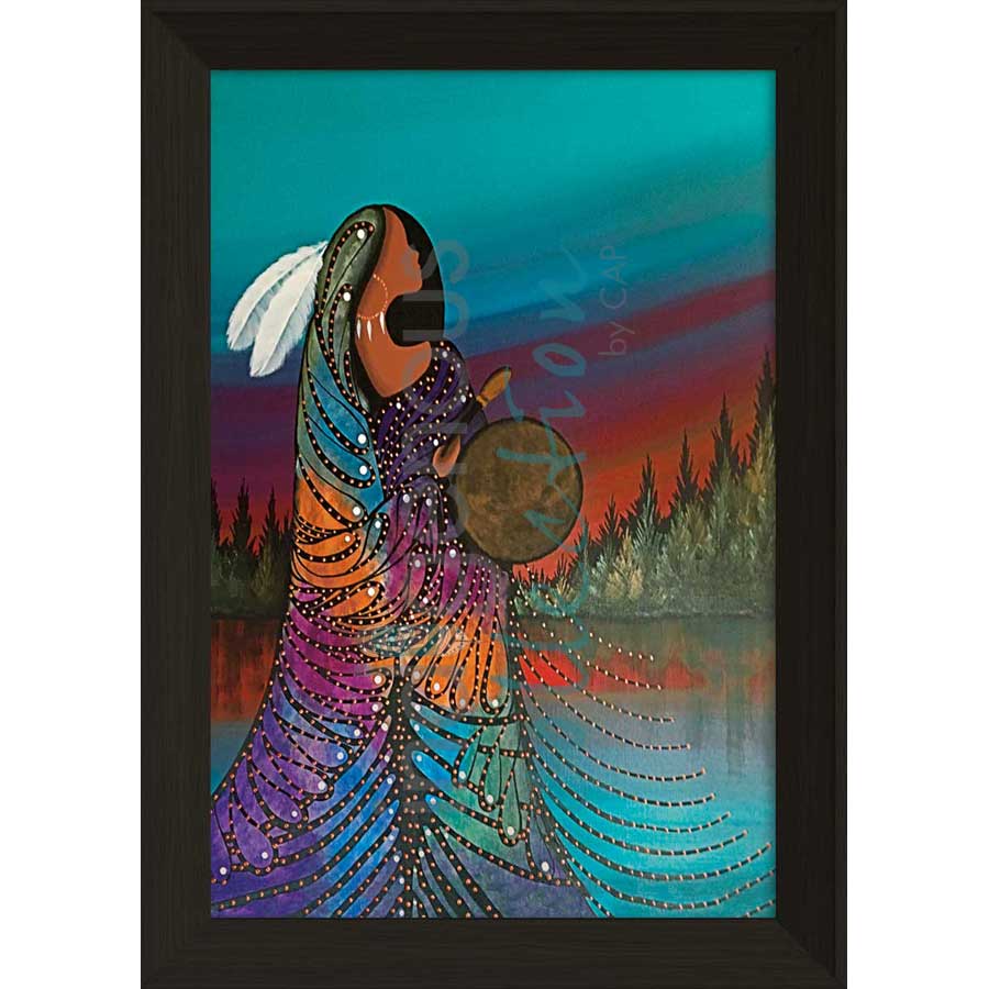 Aurora Drummer by artist Betty Albert - Cree. Indigenous Collection