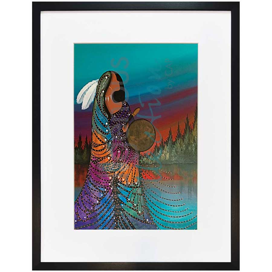 Aurora Drummer by artist Betty Albert - Cree. Indigenous Collection