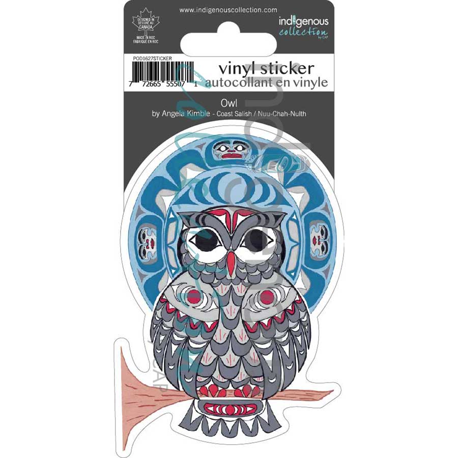 Owl Vinyl Die-Cut Sticker by artist Angela Kimble