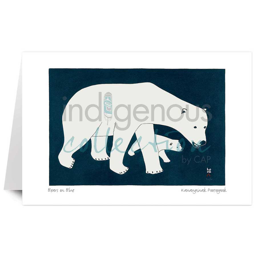 Bears on Blue by artist Kananginak Pootoogook