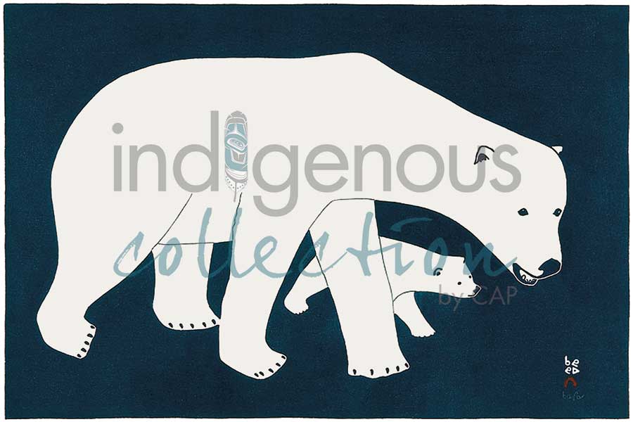 Bears on Blue by artist Kananginak Pootoogook