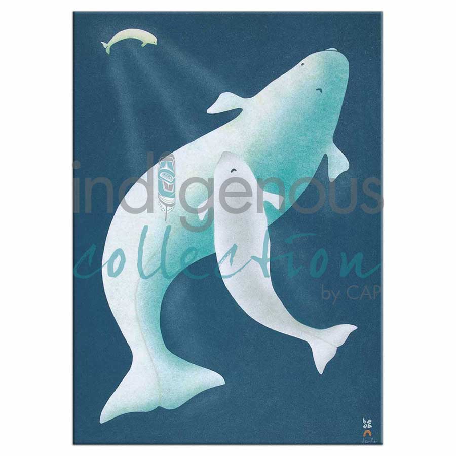 Whales Sounding Magnets by artist Kananginak Pootoogook