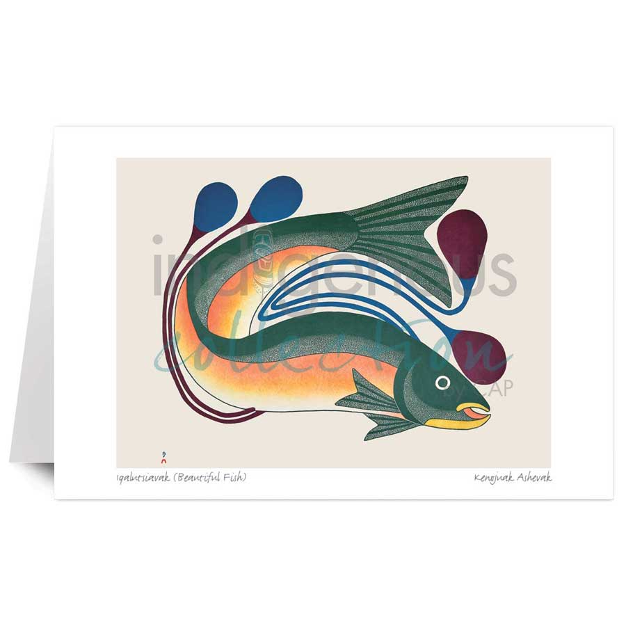 Iqalutsiavak (Beautiful Fish) by artist Kenojuak Ashevak