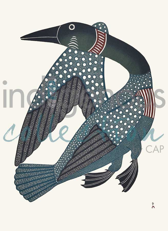 Tuulliq Taanisqtuq (Dancing Loon) by artist Kenojuak Ashevak