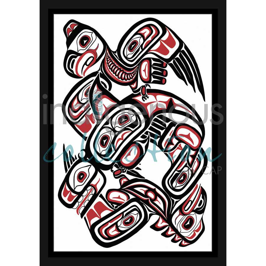 Eagle Taking Whale Back Home by artist Lloyd Harsch - Haida. Indigenous Collection