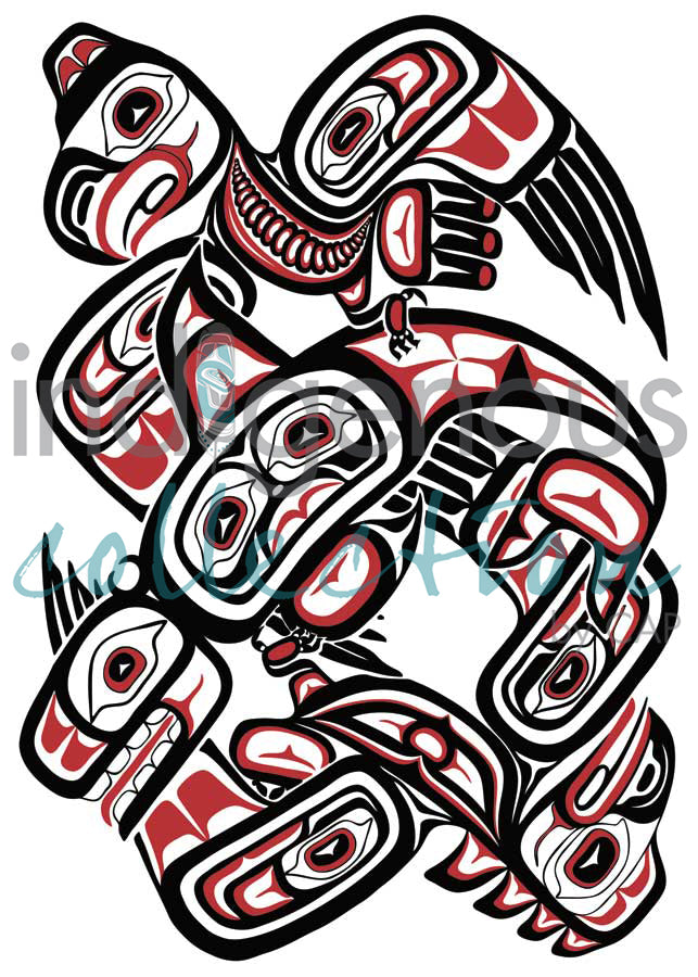 Eagle Taking Whale Back Home by artist Lloyd Harsch