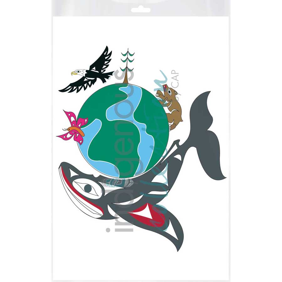 World Earth Day by artist Doug La Fortune - Coast Salish. Indigenous Collection