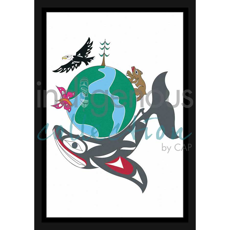 World Earth Day by artist Doug La Fortune - Coast Salish. Indigenous Collection