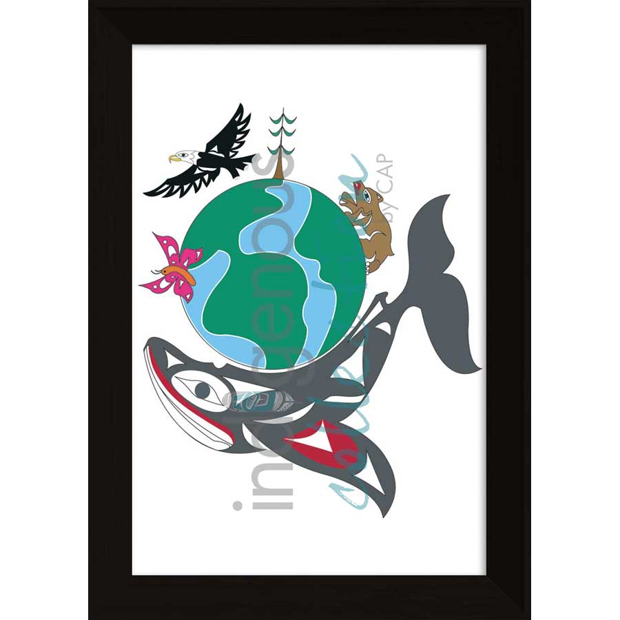 World Earth Day by artist Doug La Fortune - Coast Salish. Indigenous Collection