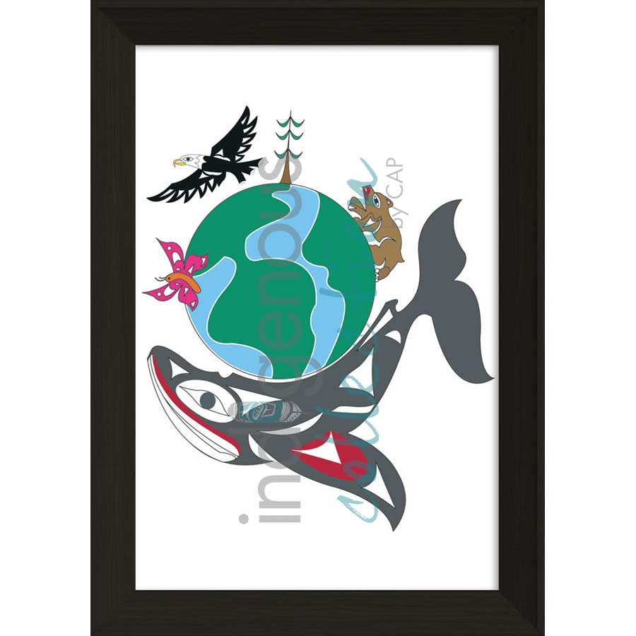 World Earth Day by artist Doug La Fortune - Coast Salish. Indigenous Collection