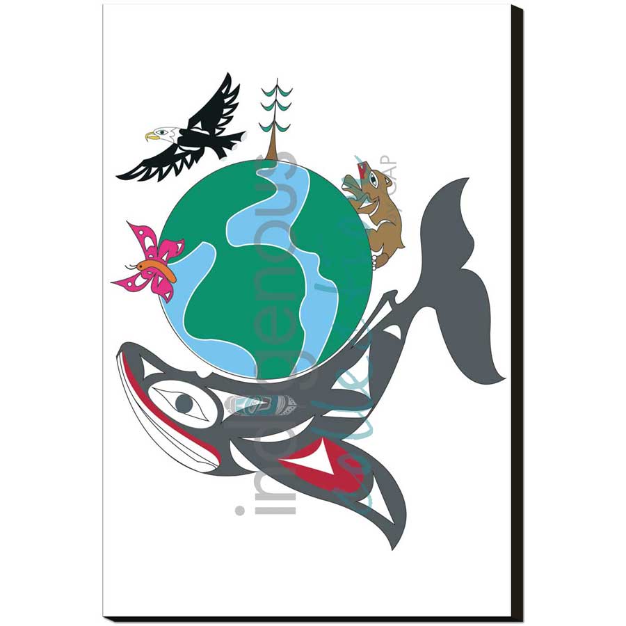 World Earth Day by artist Doug La Fortune - Coast Salish. Indigenous Collection