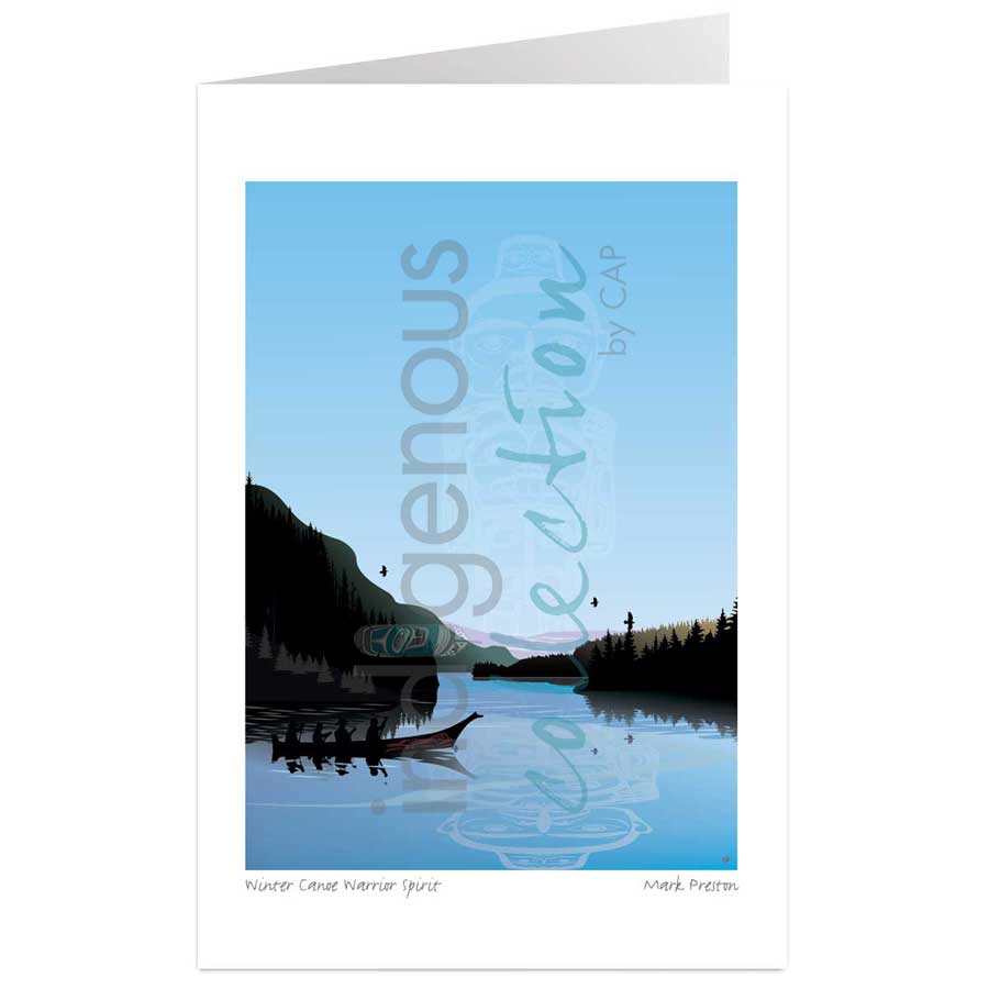 Winter Canoe Warrior Spirit by artist Mark Preston