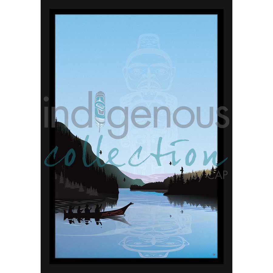 Winter Canoe Warrior Spirit by artist Mark Preston - Tlingit. Indigenous Collection