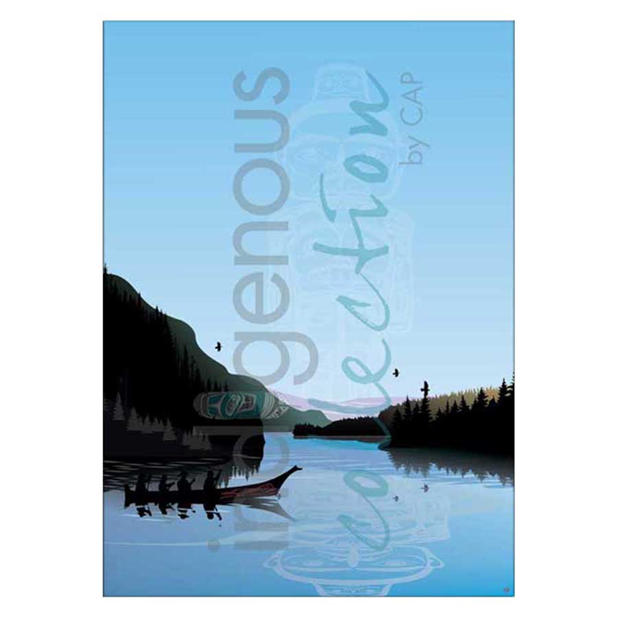 Winter Canoe Warrior Spirit Canvas Prints