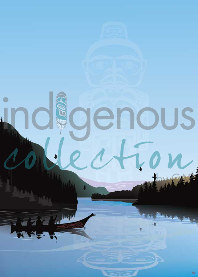 Winter Canoe Warrior Spirit by artist Mark Preston