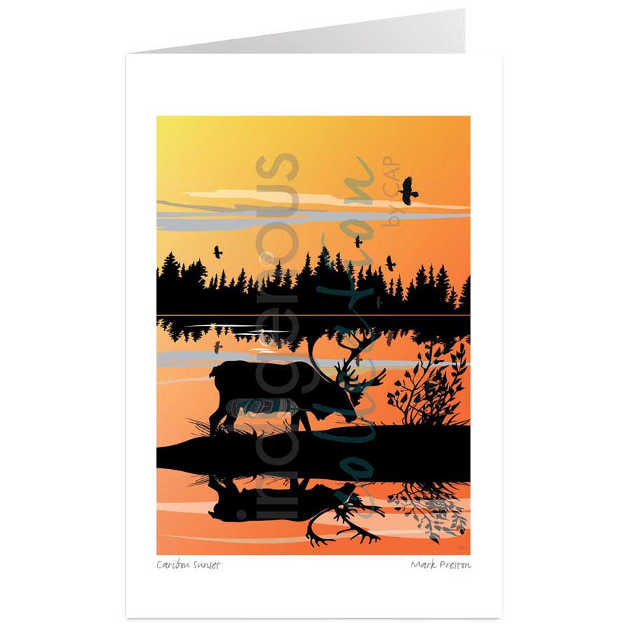 Caribou Sunset by artist Mark Preston