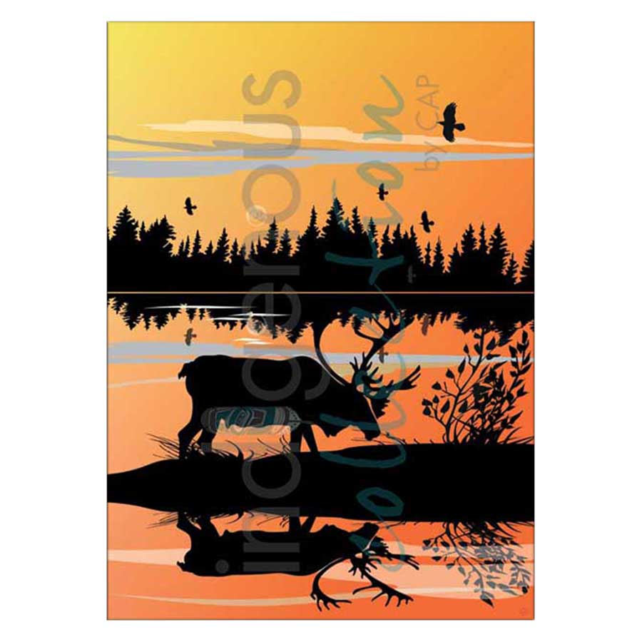 Caribou Sunset Canvas Prints