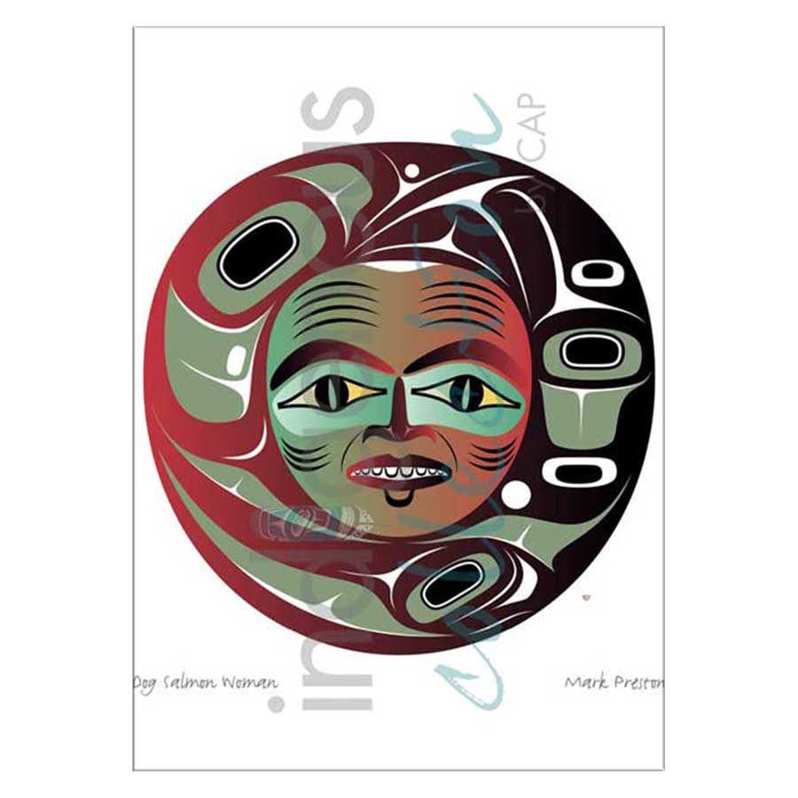 Dog Salmon Woman Canvas Prints