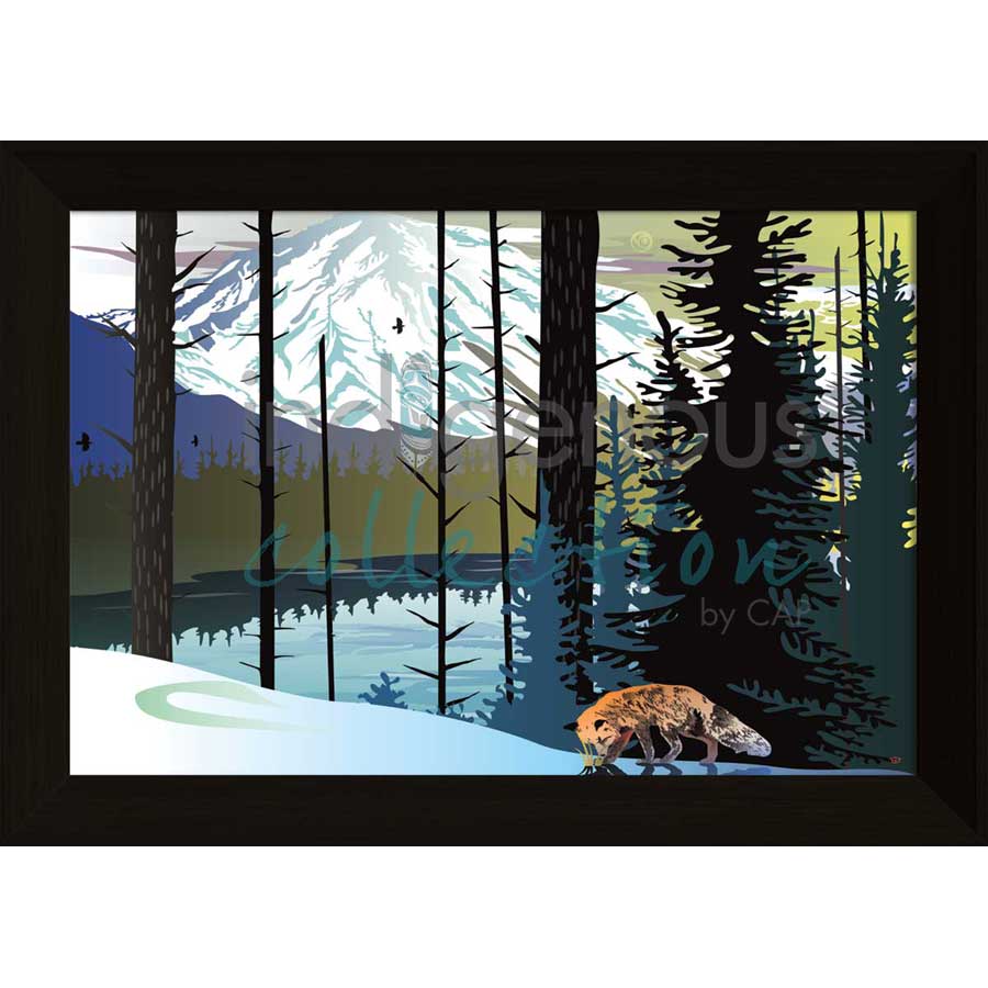 Fox Winter Mountains by artist Mark Preston - Tlingit. Indigenous Collection