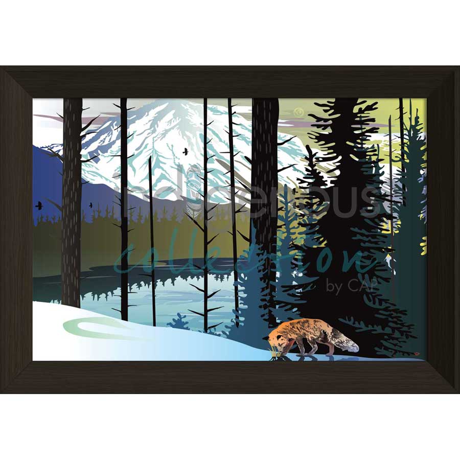 Fox Winter Mountains by artist Mark Preston - Tlingit. Indigenous Collection