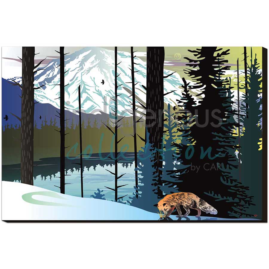 Fox Winter Mountains by artist Mark Preston - Tlingit. Indigenous Collection