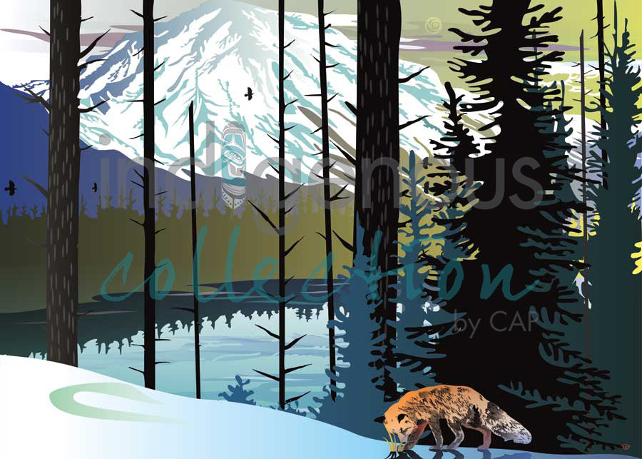 Fox Winter Mountains by artist Mark Preston