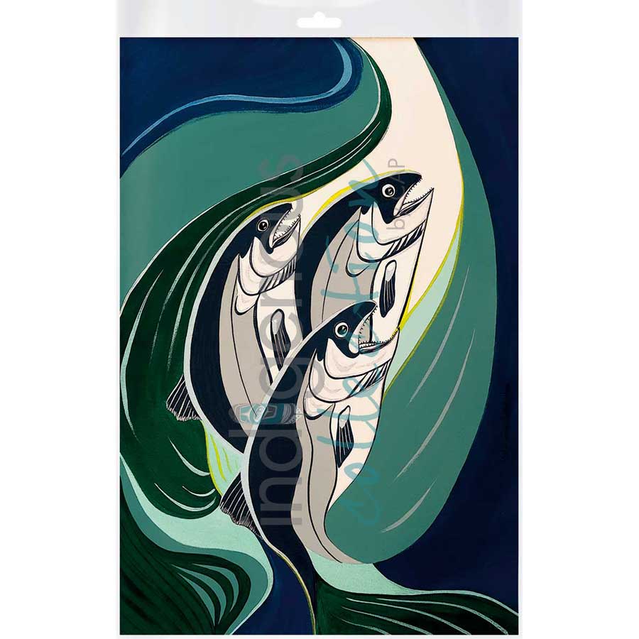 Coho in a Tidal Rip by artist Rick Beaver - Ojibway. Indigenous Collection