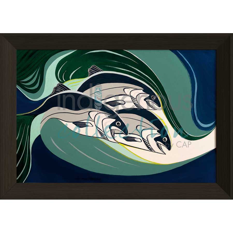 Coho in a Tidal Rip by artist Rick Beaver - Ojibway. Indigenous Collection