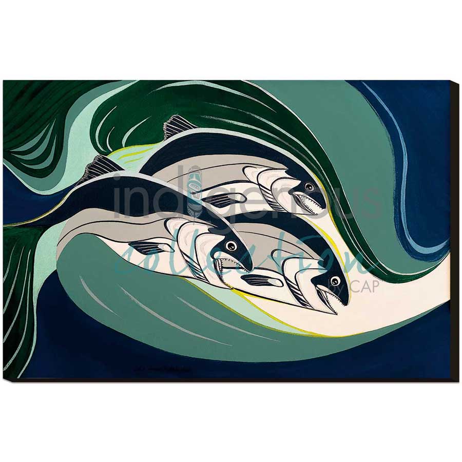 Coho in a Tidal Rip by artist Rick Beaver - Ojibway. Indigenous Collection