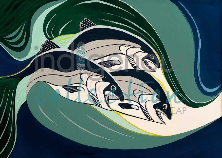 Coho in a Tidal Rip by artist Rick Beaver