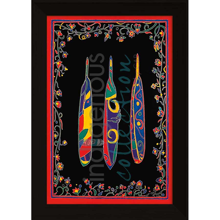 Three Feathers by artist Dawn Oman - Denesuline (Chipewyan). Indigenous Collection