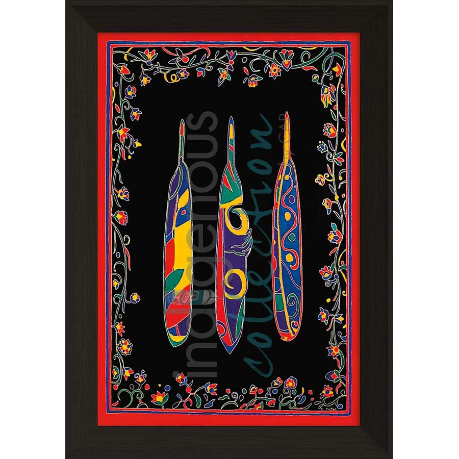 Three Feathers by artist Dawn Oman - Denesuline (Chipewyan). Indigenous Collection