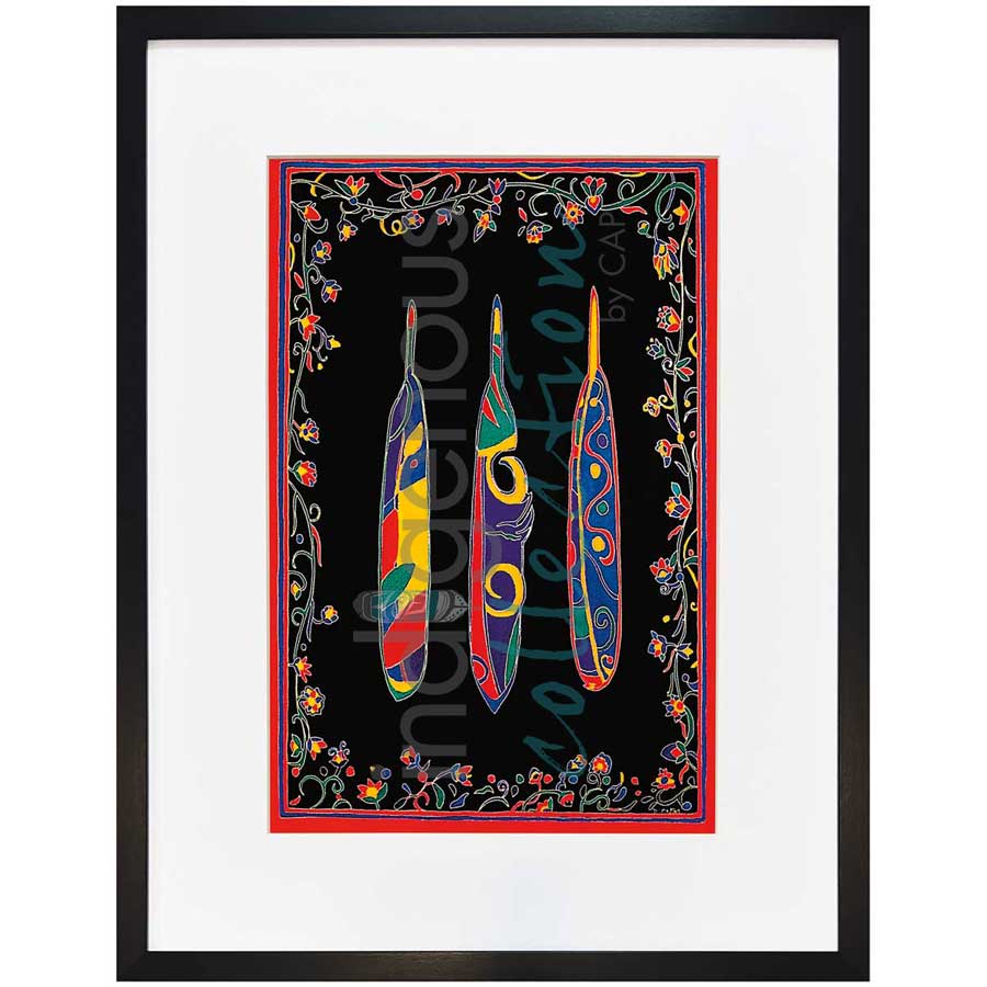 Three Feathers by artist Dawn Oman - Denesuline (Chipewyan). Indigenous Collection