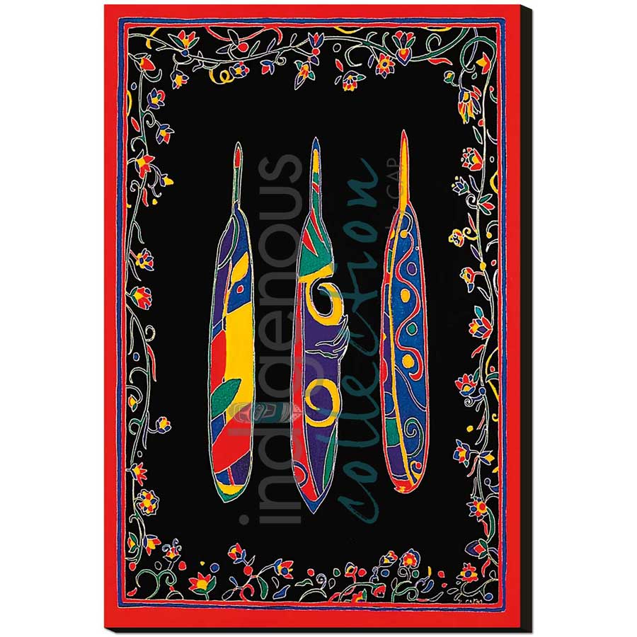 Three Feathers by artist Dawn Oman - Denesuline (Chipewyan). Indigenous Collection